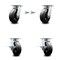 Service Caster 6 Inch Kingpinless Rubber on Steel Wheel Caster Swivel Locks 2 Brakes SCC, 2PK SCC-KP30S620-RSR-BSL-2-SLB-2 - alternate 1